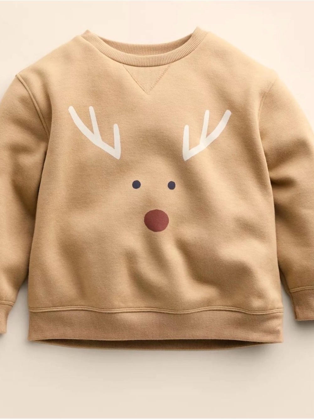 Little Co. Neutral Tan Reindeer Graphic Sweatshirt and sweatpant bundle, 6m